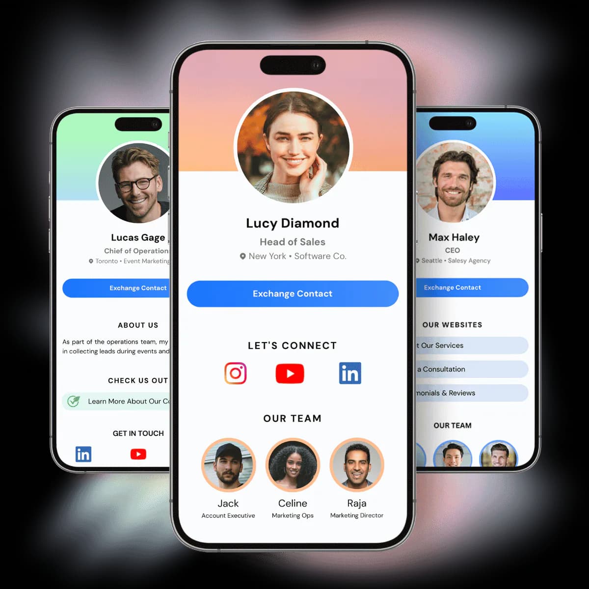 Wave digital business cards