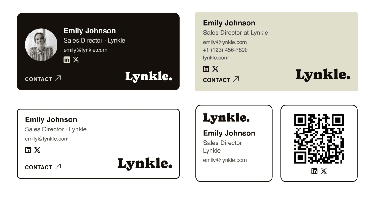 Emily Johnson’s email signature in Lynkle templates