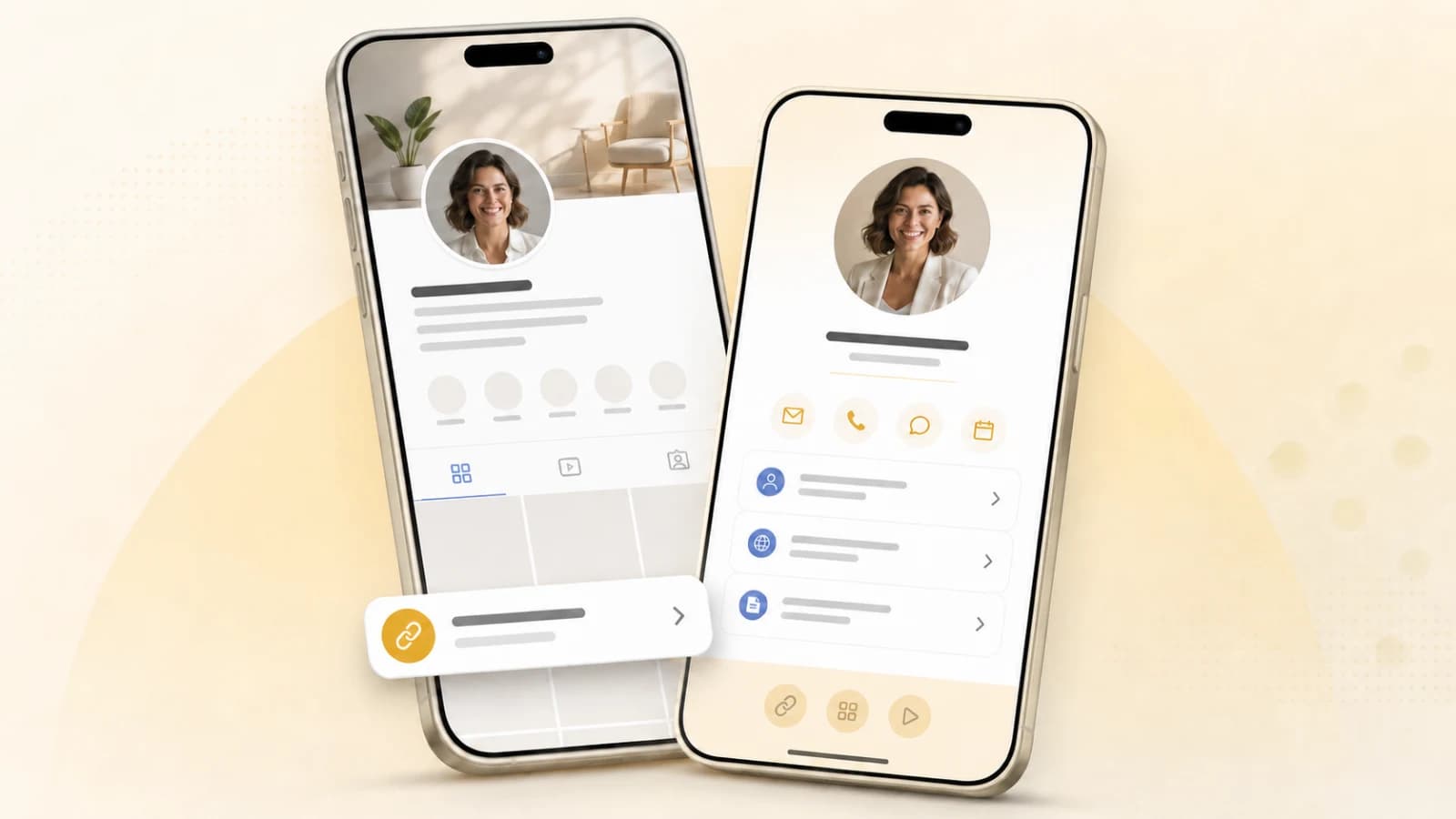 A digital business card linked from a professional social media profile