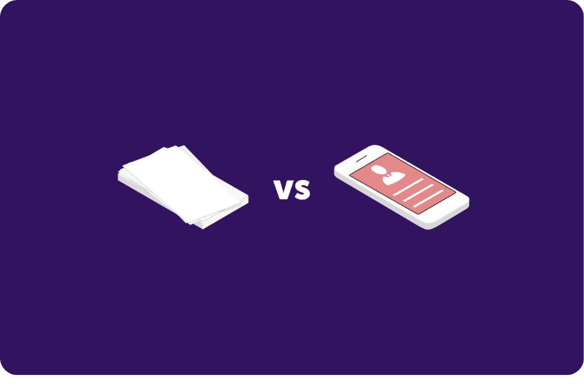 Digital vs paper business card