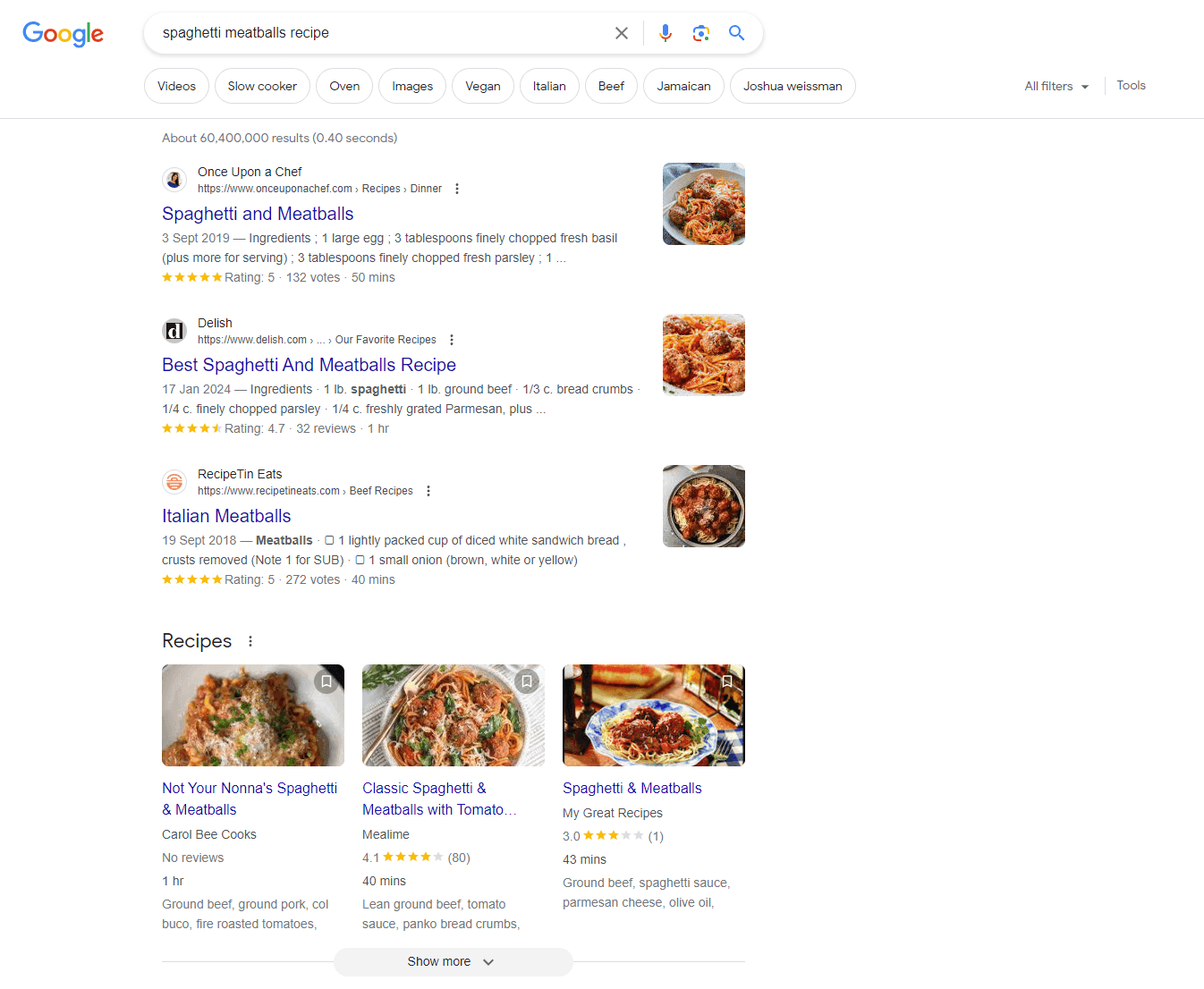 Structured data markup example