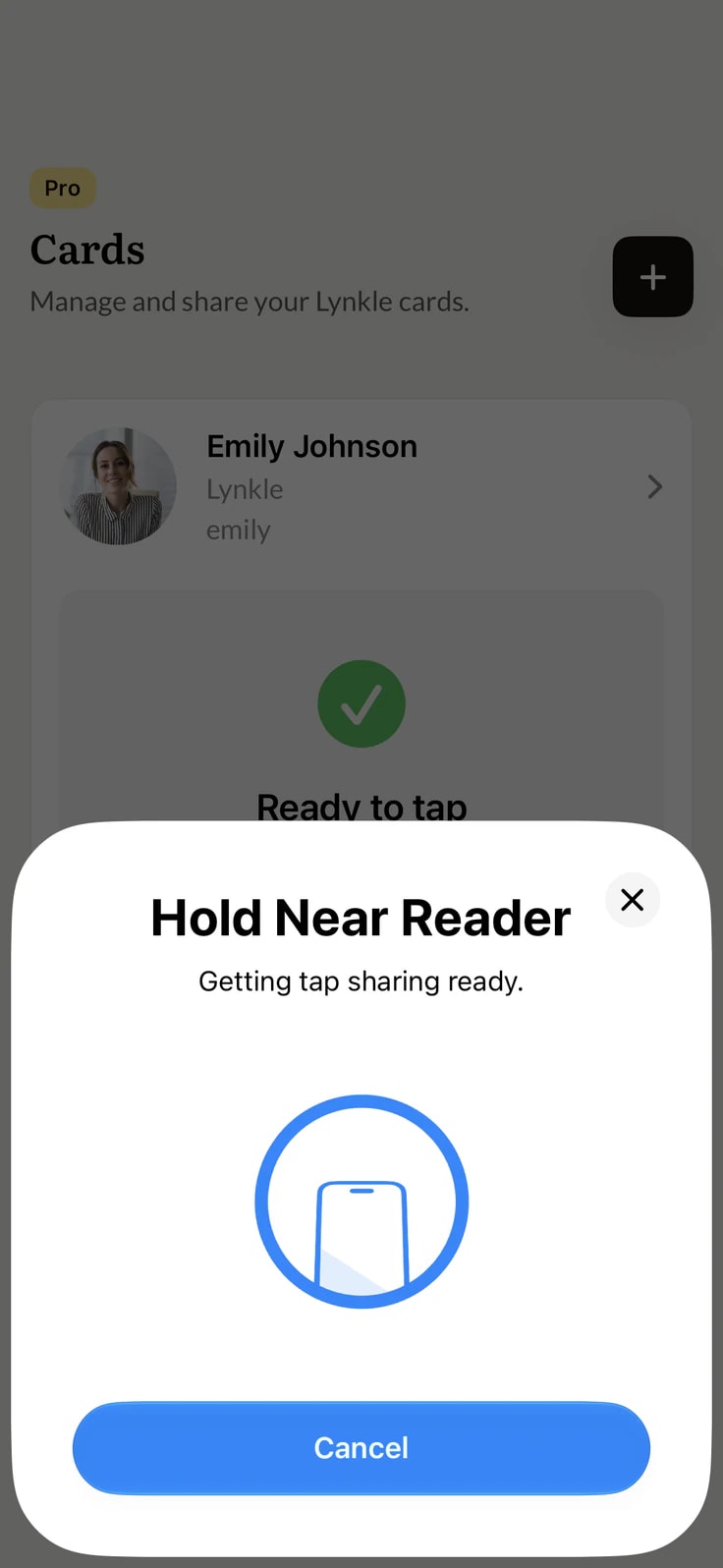 Lynkle Tap to Share on iPhone turns your phone into an NFC business card